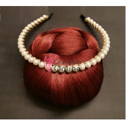 Bentita deosebita pentru par cu perle color Cod MTR12 Auriu